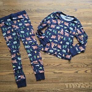 Old Navy Womens Pajama Set with Animal and Tree Print - Navy and Green